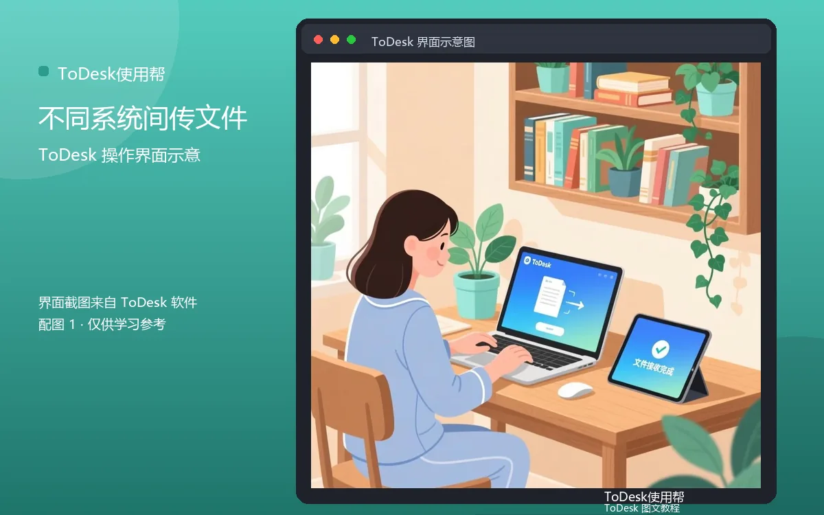 不同系统间传文件界面示意图（配图1）