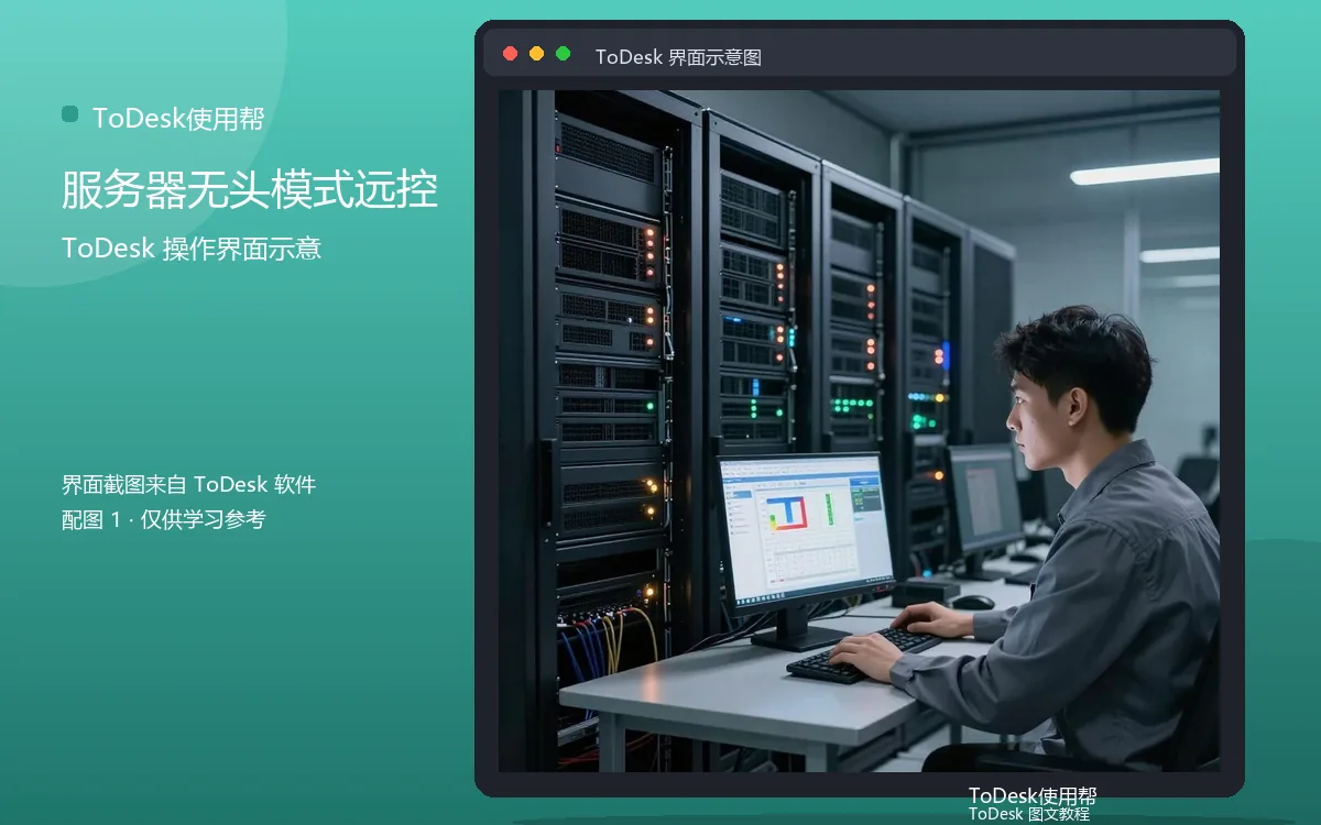 服务器无头模式远控界面示意图（配图1）