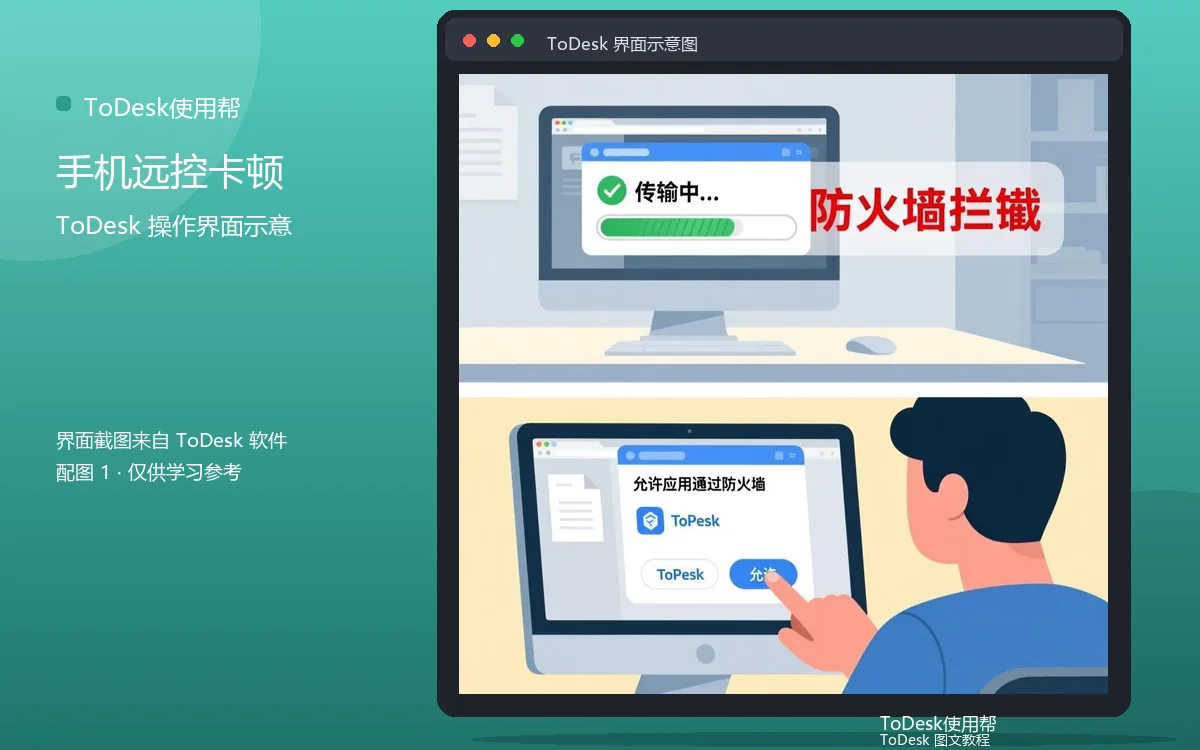 手机远控卡顿界面示意图（配图1）